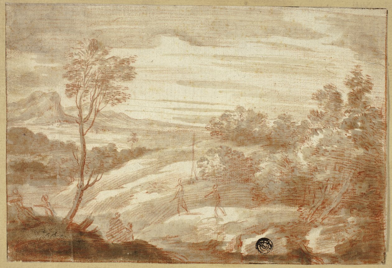 Figürlerle Ormanlık Peyzaj by Unknown