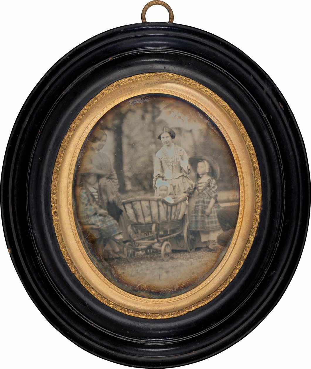 Bahçede İki Kadın ve Üç Çocuk by Unknown 19th Century