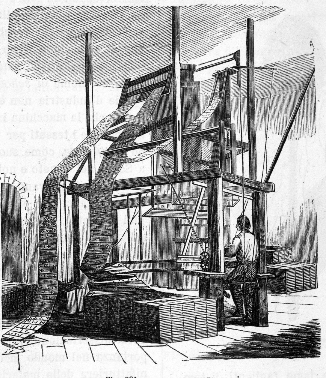 1801 Jakarlı dokuma tezgahı. 19. yüzyıl gravürü. by Unknown artist