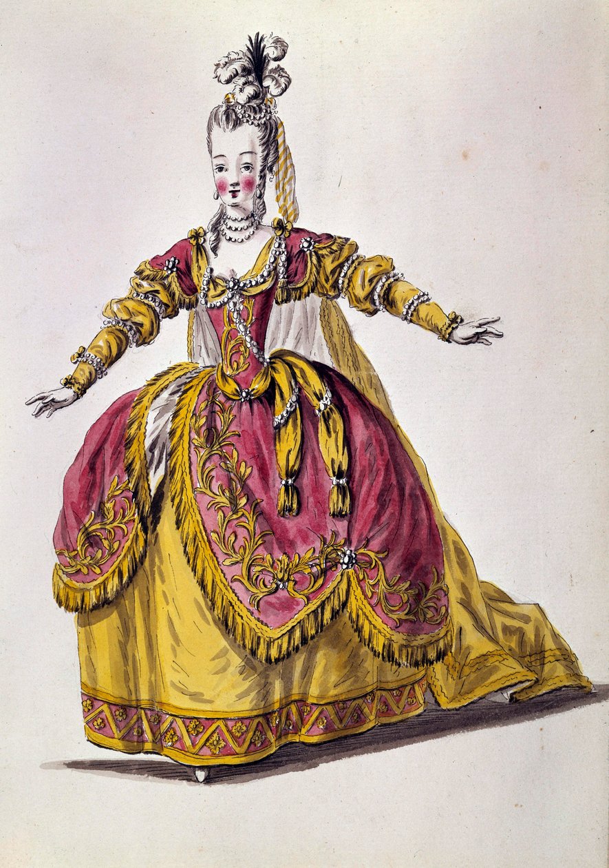 18. yüzyıl tiyatro kostümü, 19. yüzyıl Paris gravürü, B.N. by Unknown artist