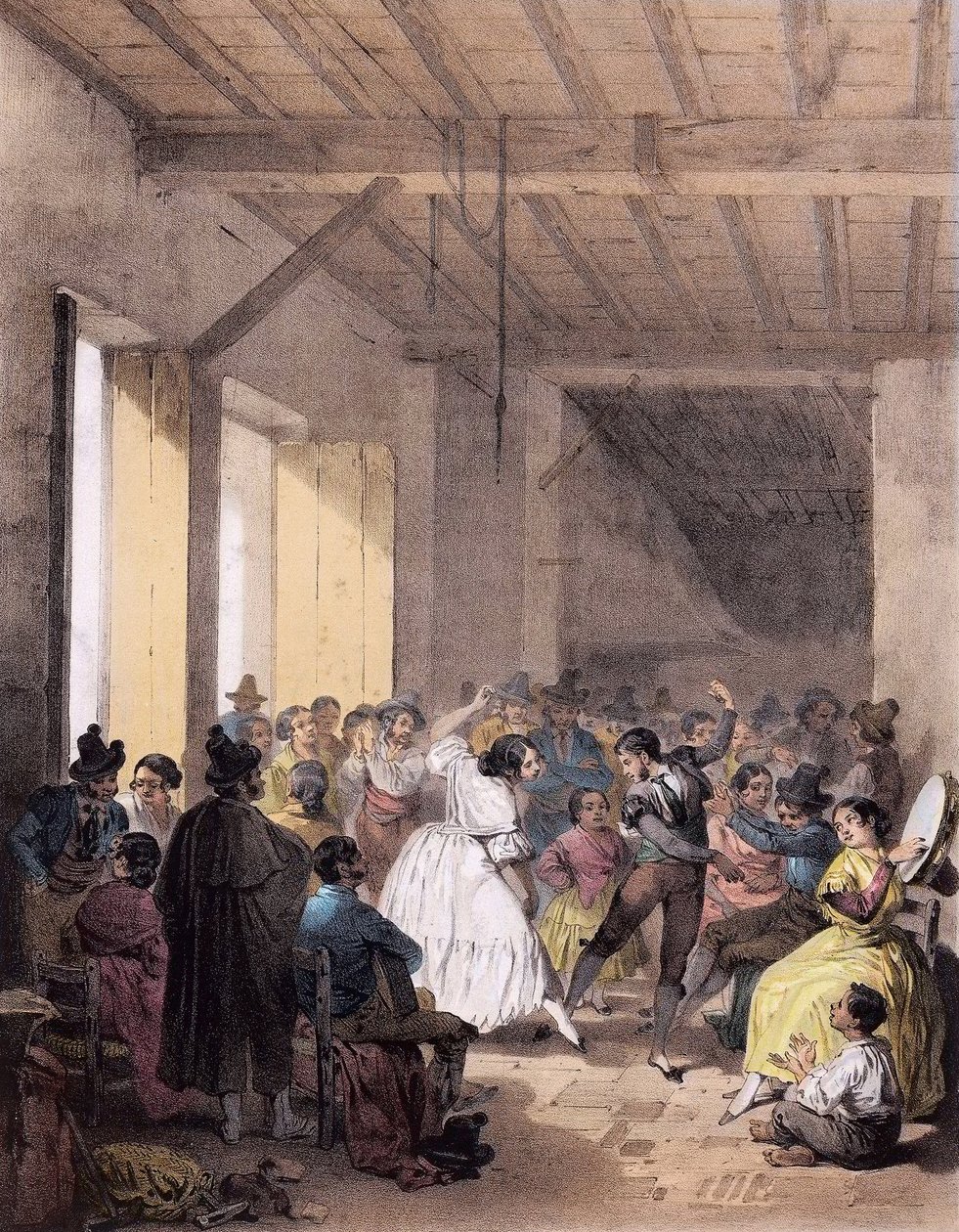 19. yüzyıl Bohem Balosu - 19. yüzyılda çingenelerin dansı by Unknown artist