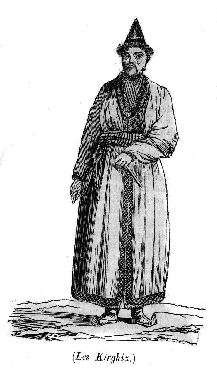 19. yüzyılda bir Kırgız. Antik çağlardan beri yaşayan Türkler, Orta Yenisey vadisi (Kırgızistan veya Kırgızistan veya Kırgızistan) by Unknown artist