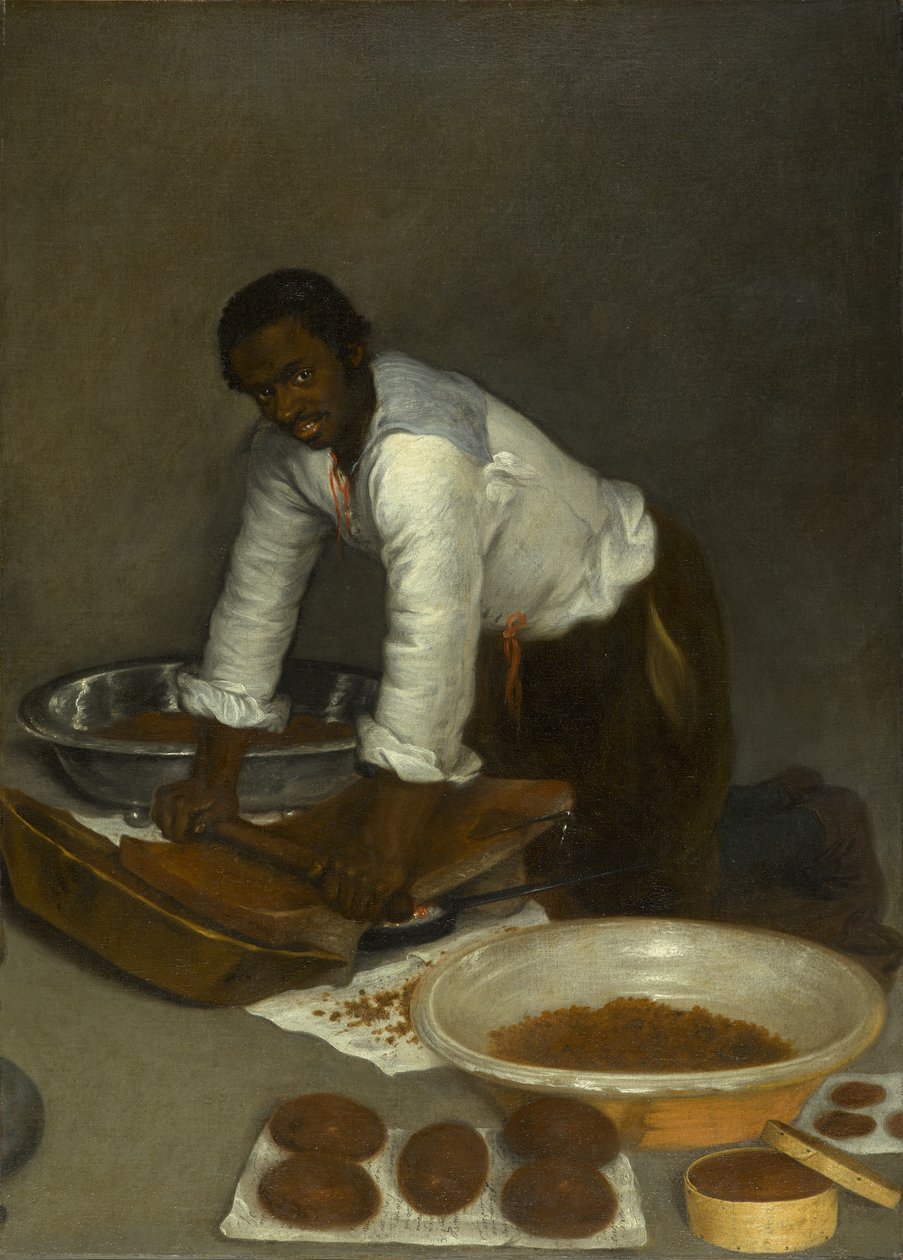 Çikolata Kazıyan Adam, yaklaşık 1680-1780 (tuval üzerine yağlı boya) by Unknown artist