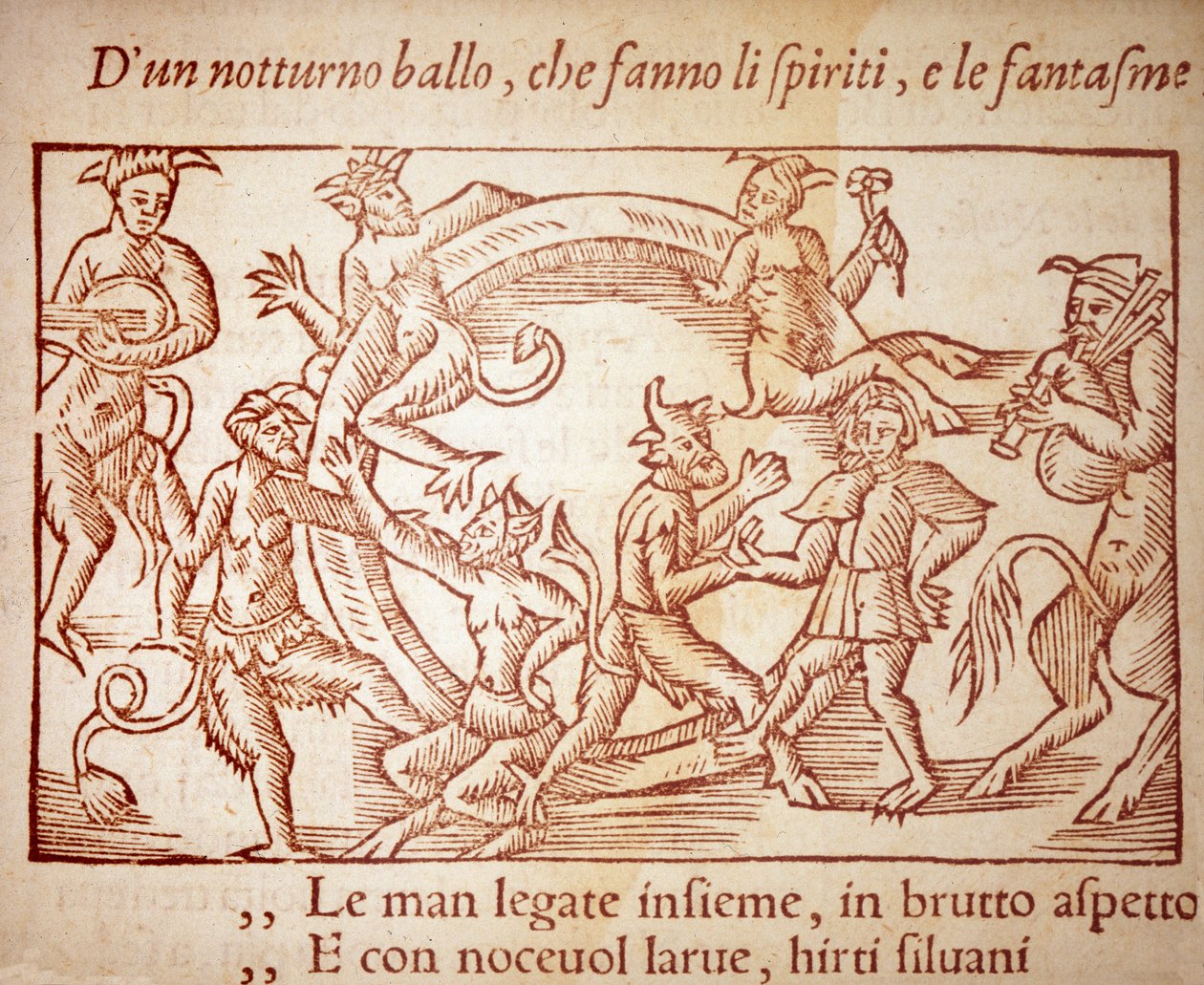 Bir Şabat, Olaus Magnus (1490-1557), İsveçli dindar ve coğrafyacı tarafından gravür, - "Kuzey Ulusunun Tarihi"nde by Unknown artist