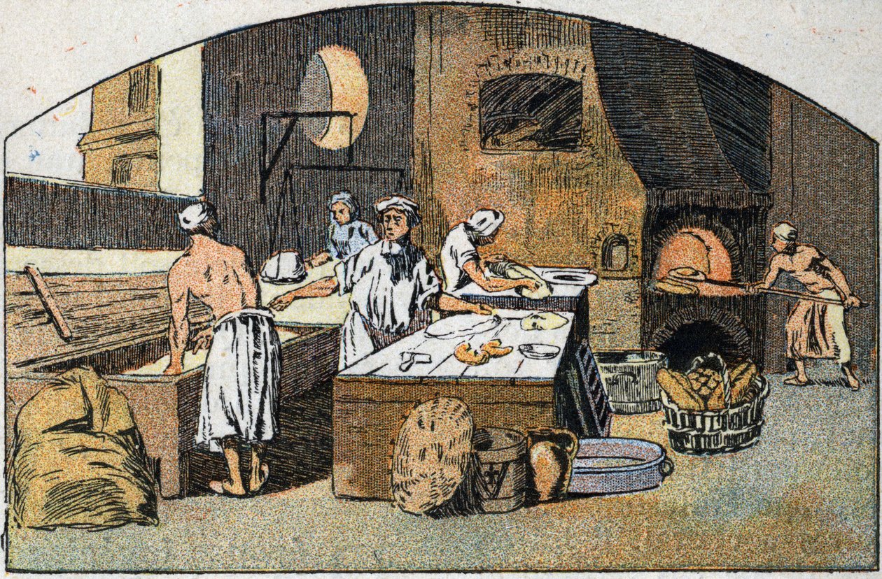 18. yüzyılda bir fırın. by Unknown artist