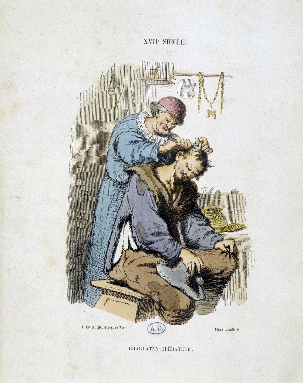 Bir şarlatan operatör - 17. yüzyıldan kalma bir gravürden by Unknown artist