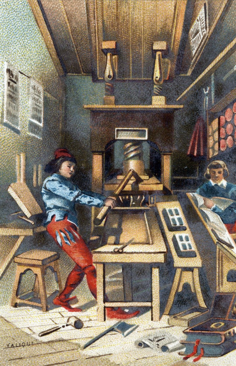 15. yüzyılda bir matbaa. by Unknown artist