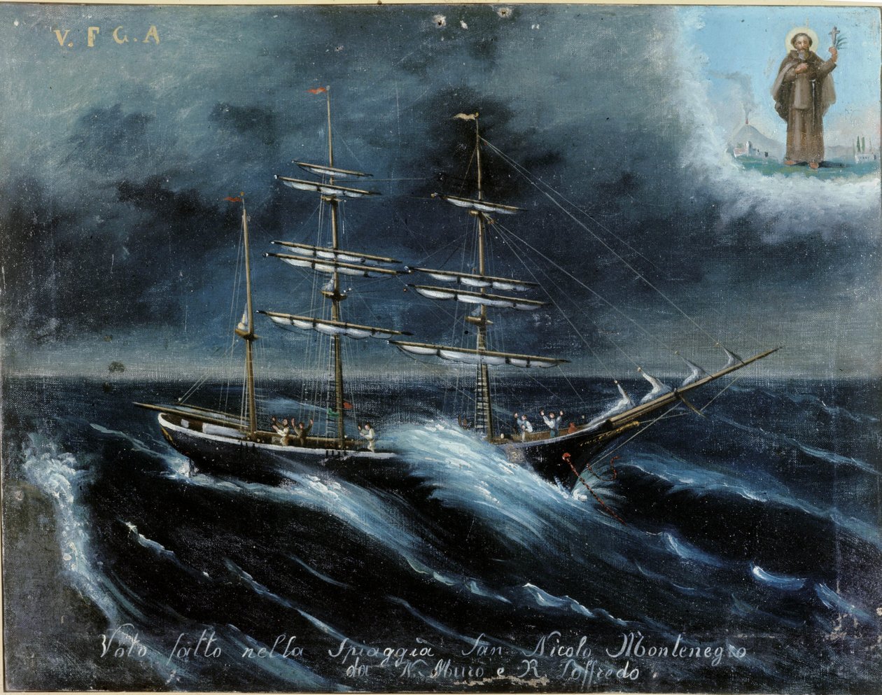Başarısız olmak üzere olan bir yelkenli. by Unknown artist