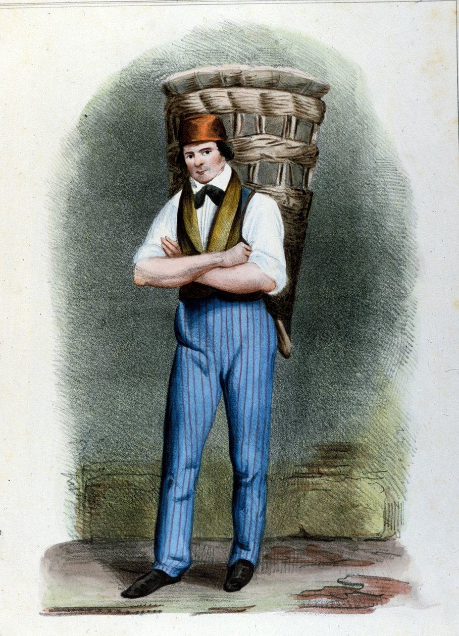 Gezici bir ekmek satıcısı. Milano gravürü 1820 civarında. by Unknown artist
