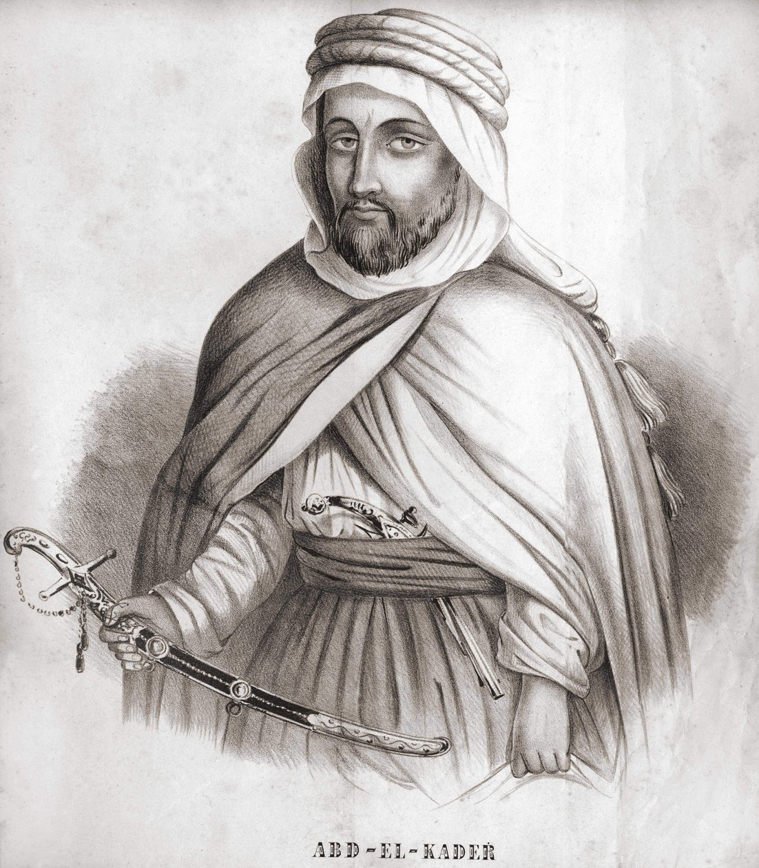 Abd al-Qadir (Abd al-Qadir) (1807-1883), Arap Umair dozu. by Unknown artist
