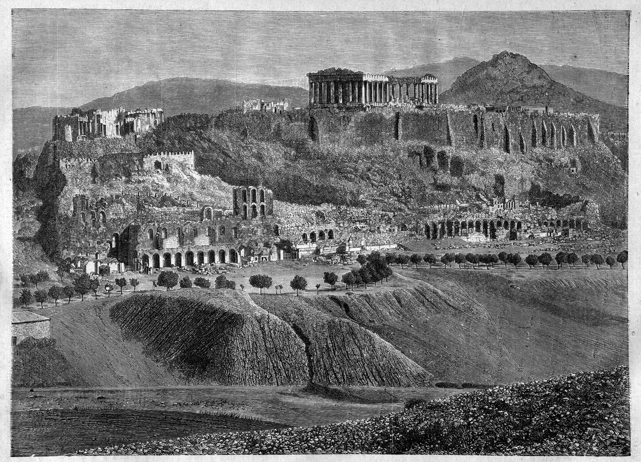 Atina Akropolisi 1881- Atina Akropolü 1881