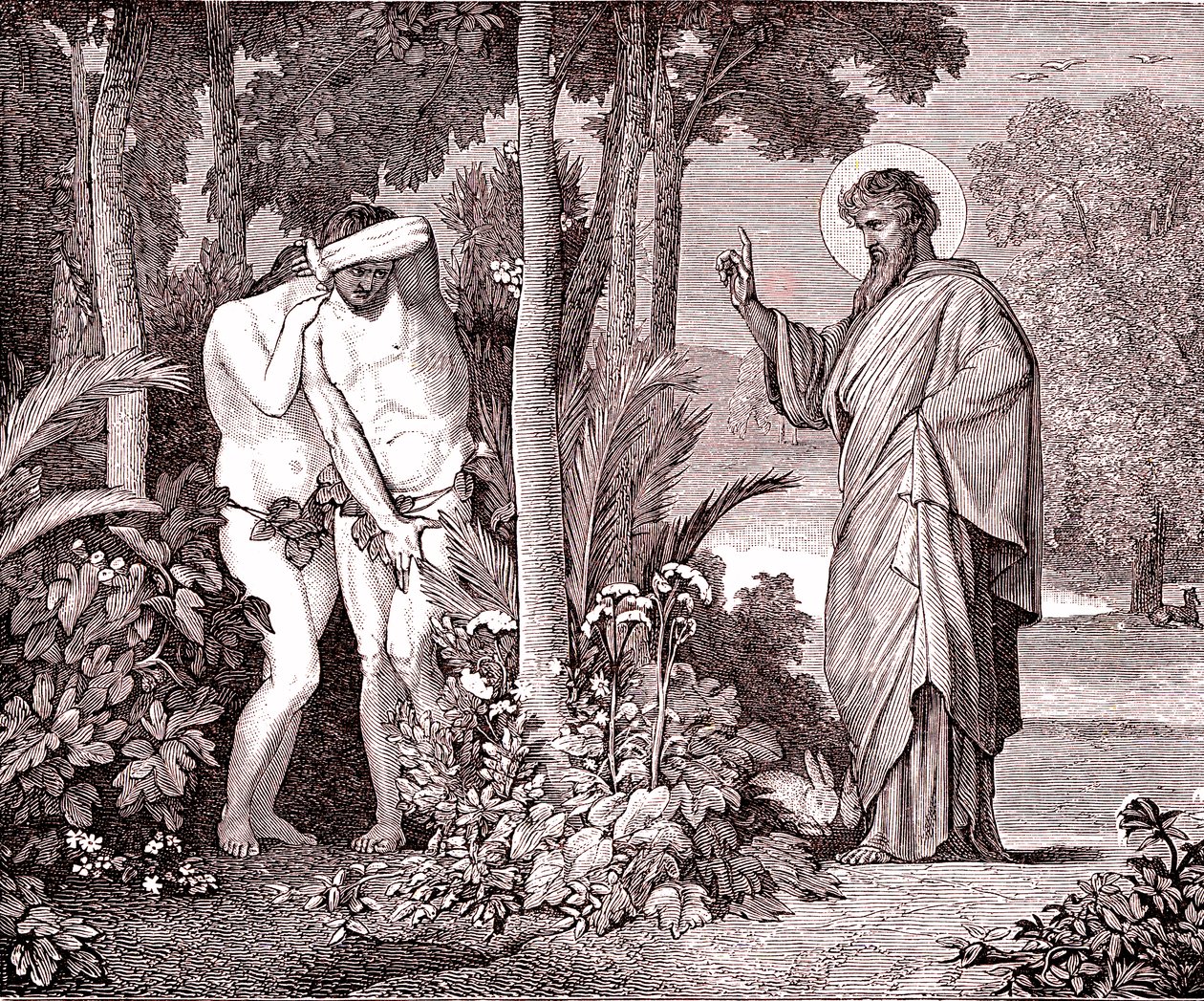 Adem ve Havva, Louis Veuillot'nun Paris'te basılan "İsa Mesih" adlı kitabından kopya by Unknown artist