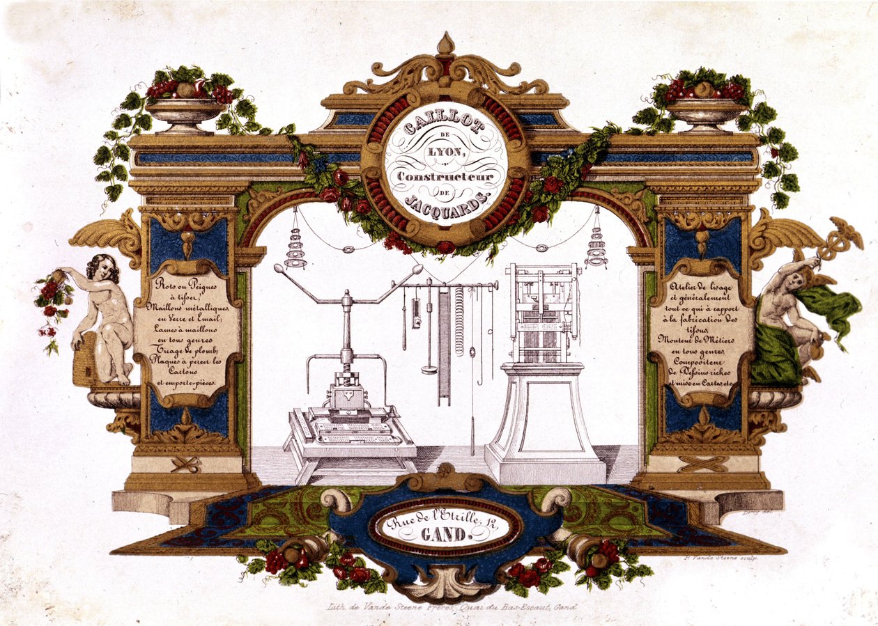 Jakarlı Tezgah “” Caillot de Lyon”” üreticisinin reklamı. 1840. by Unknown artist