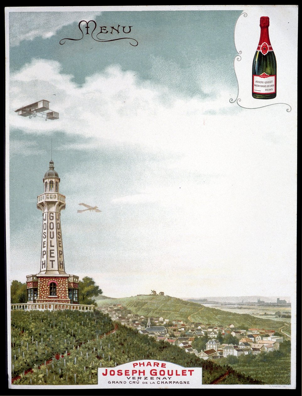 “” Joseph Goulet - Verzenay - Grand cu de la Champagne” markasının reklamı. by Unknown artist