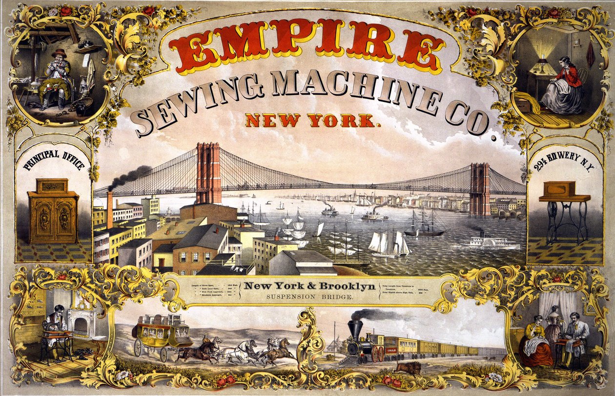 Dikiş makinesinin reklamı “Empire Sewing Machine, New York”, c. 1870. by Unknown artist