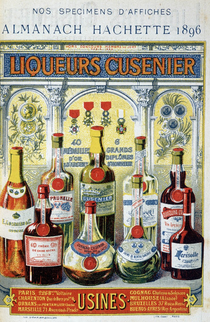 Cusenier likörleri için reklam afişi by Unknown artist
