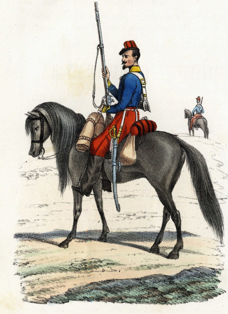 At sırtında Afrikalı avcı, alay 1831