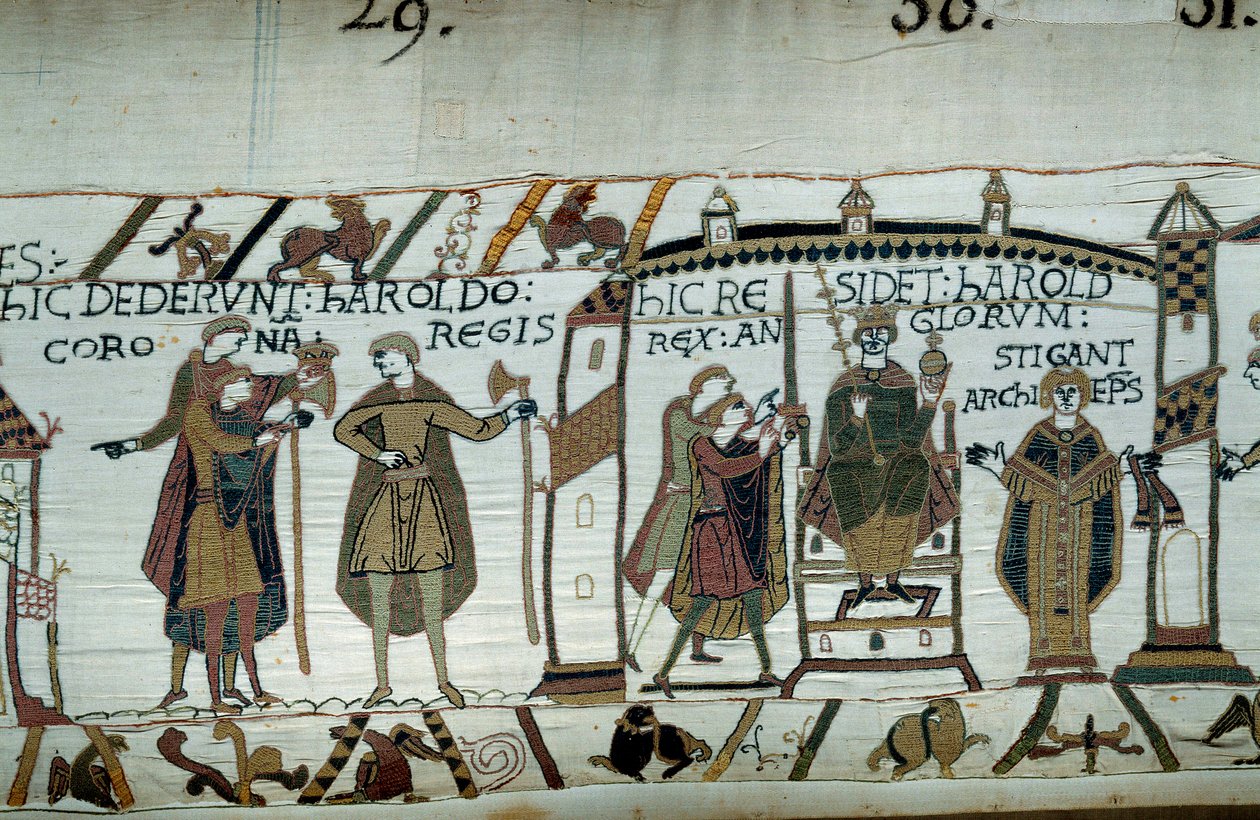 Confessor Edward'ın ölümünden sonra, Harold, 1066'da II. Harold adı altında taç kraldı. by Unknown artist
