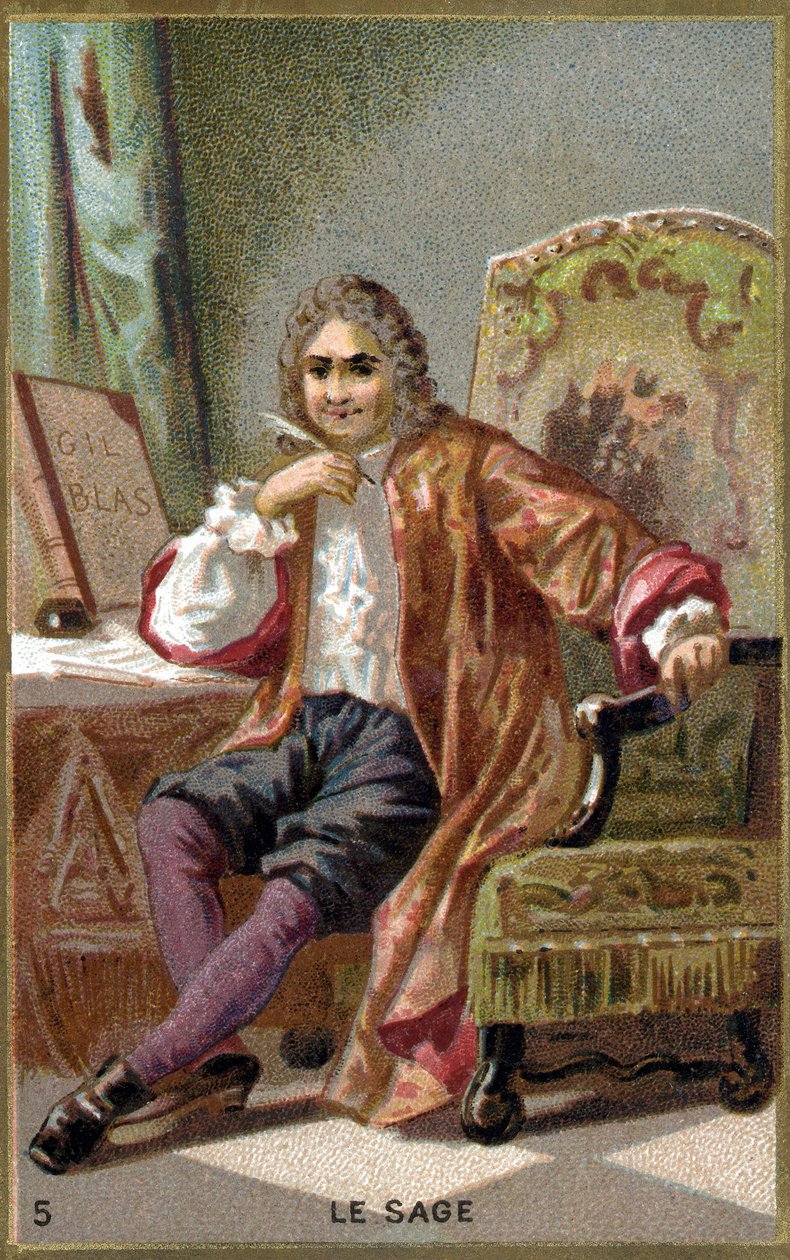 Alain Rene Lesage (Alain-Rene Le Sage) (1668-1747). 19. yüzyıl kromolitografisi. by Unknown artist