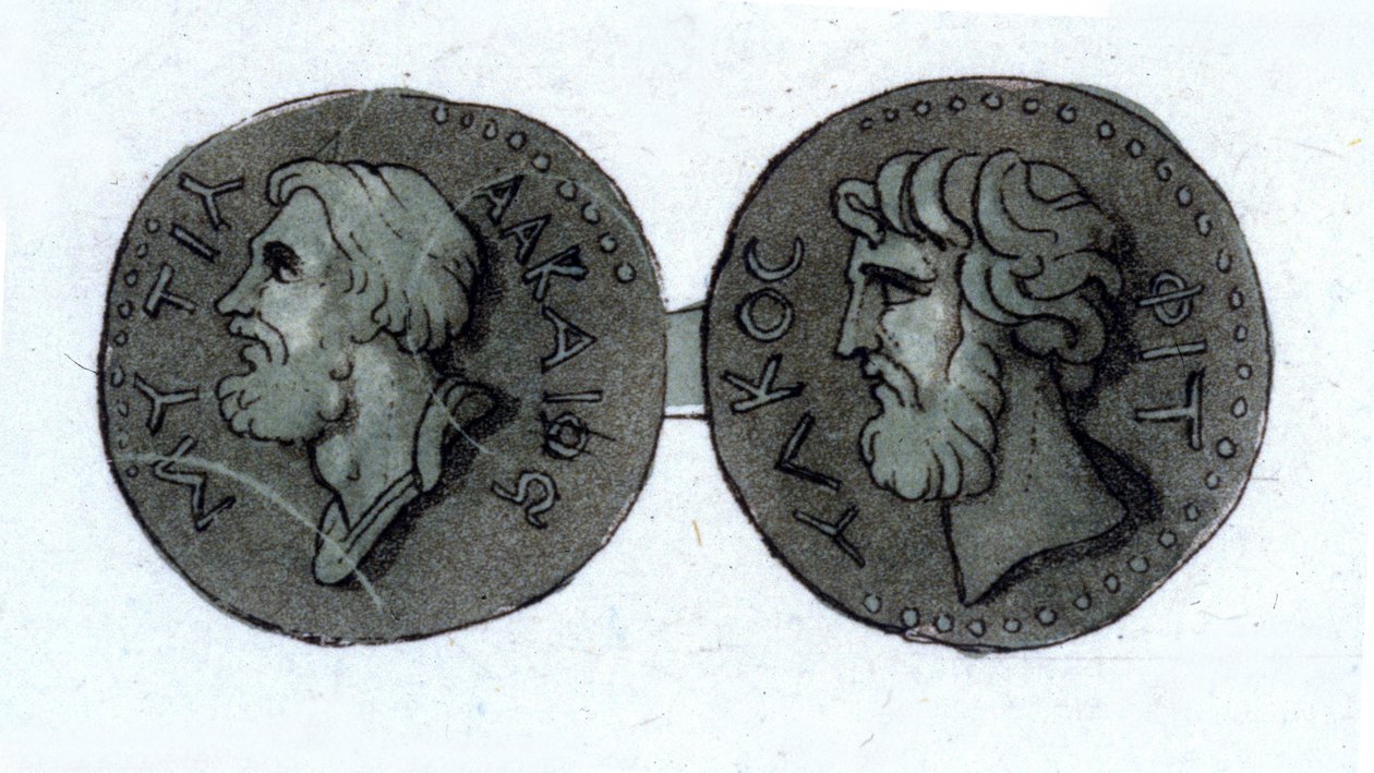 Alcee (v. 630 - v. 580 BC). Yunan şair. 19. yüzyılın başlarında gravür. by Unknown artist