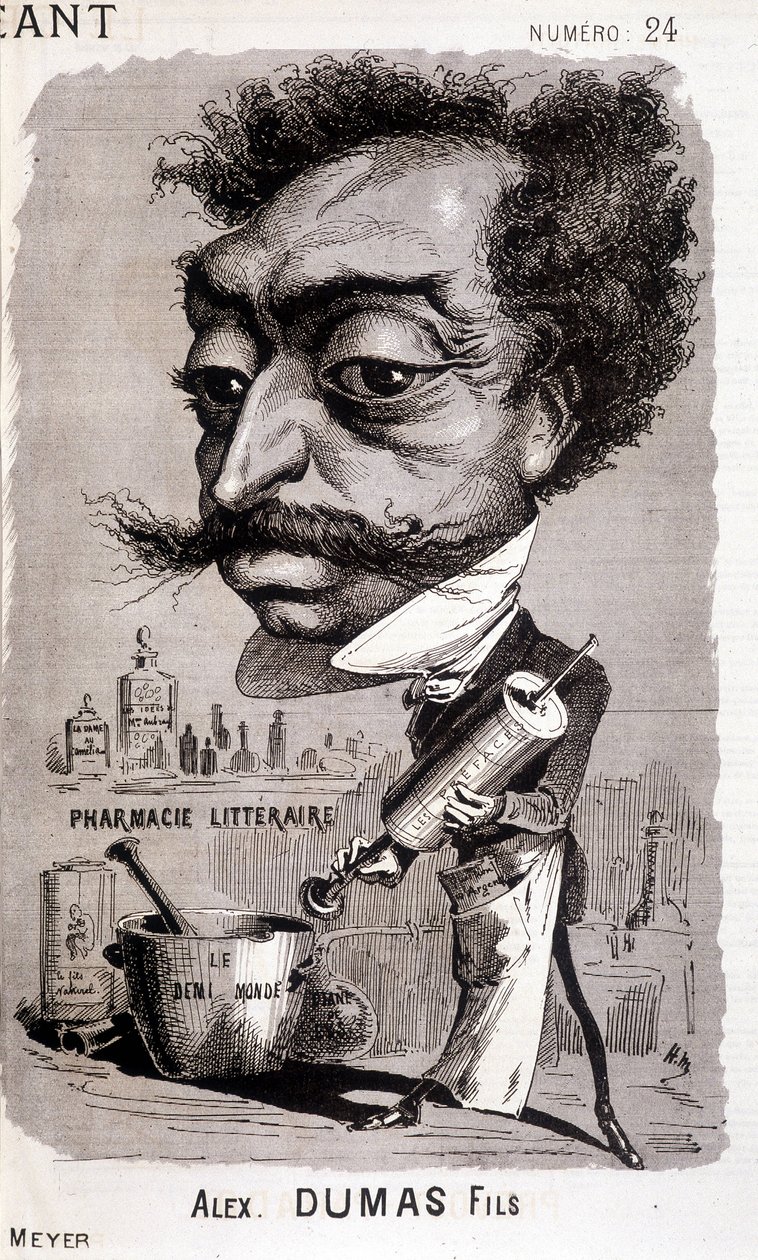 Alexandre Dumas Fils ve “” edebi eczanesi”” - 02/08/1868 tarihli “” Le Géant” da by Unknown artist