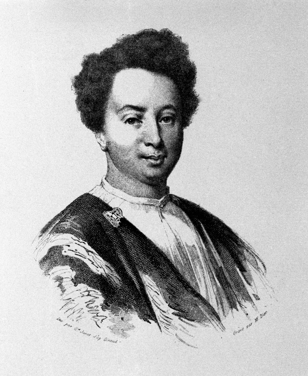 Alexandre Dumas otuz beş yaşında, 19. yüzyılın gravürü by Unknown artist