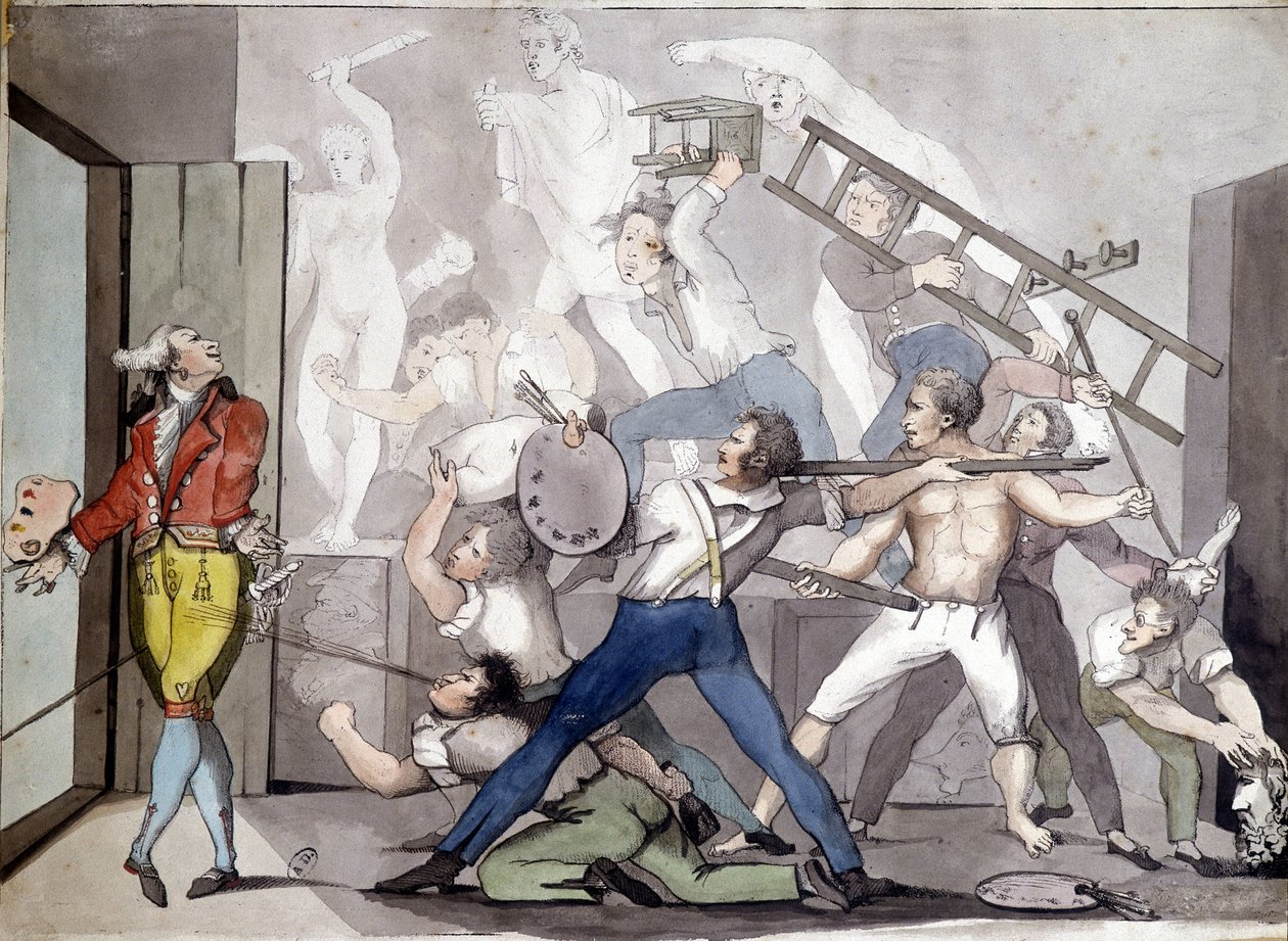 Ressamın alegorisi. 19. yüzyıl gravürü. by Unknown artist