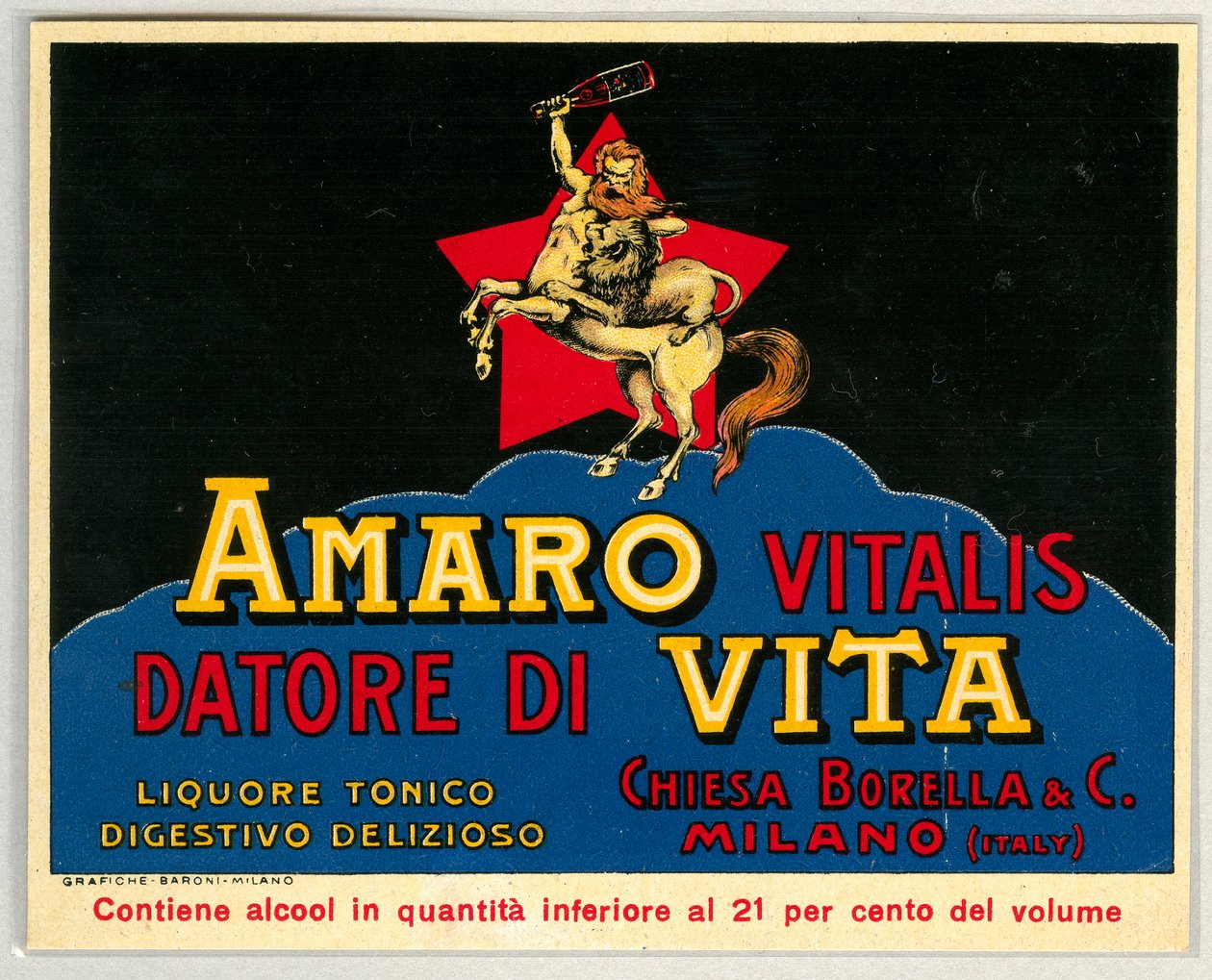 Amaro vitalis alkol reklamı (19. yüzyılın sonlarında kromolitografi) by Unknown artist