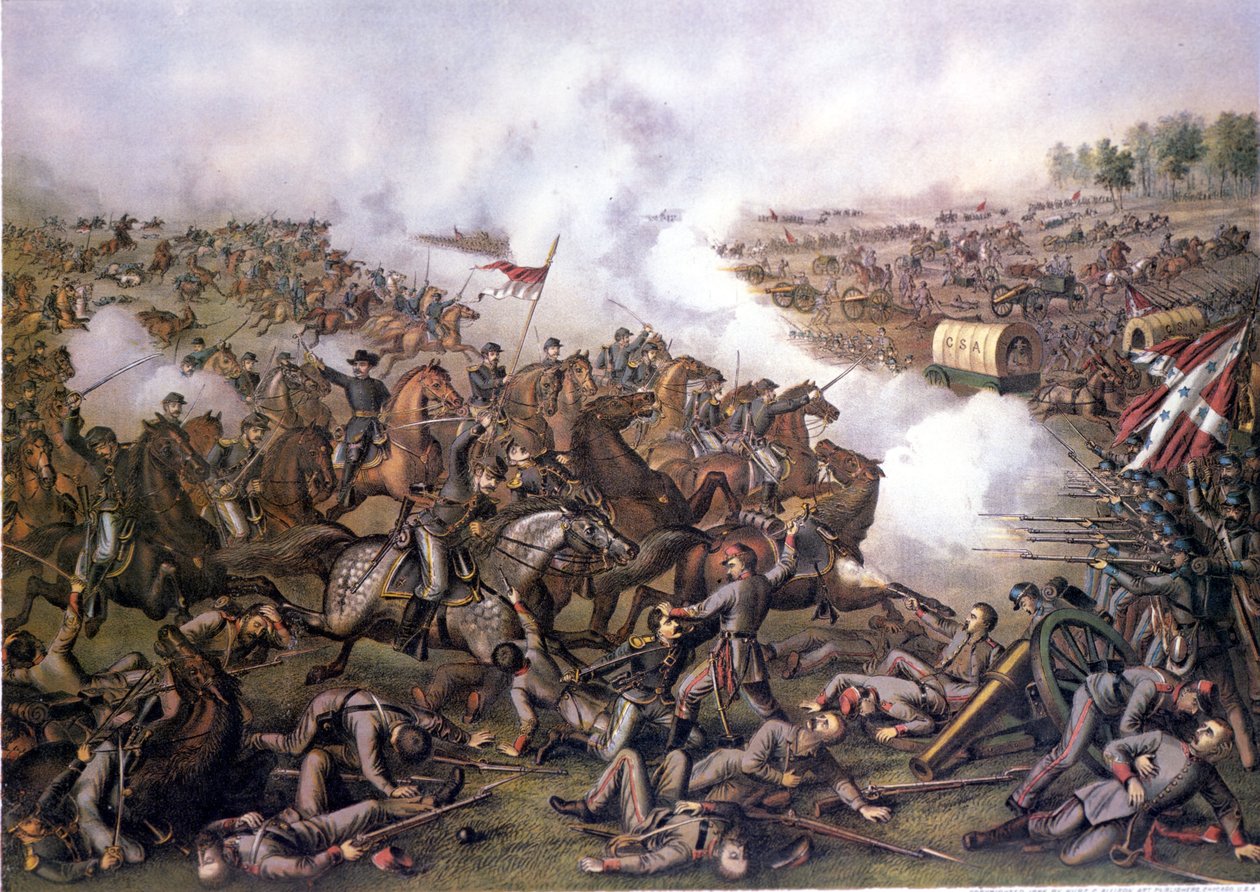 Amerikan İç Savaşı (1861 - 1865): Beş Çatal Savaşı (Virginia) 01 Nisan by Unknown artist