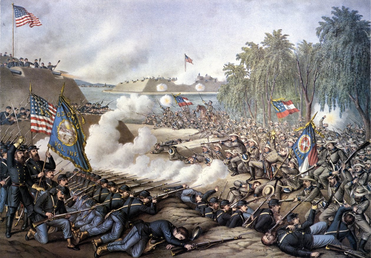 Amerikan İç Savaşı (1861 - 1865): Birinci Korint Savaşı (Mississippi) 29 Nisan-10 Haziran by Unknown artist