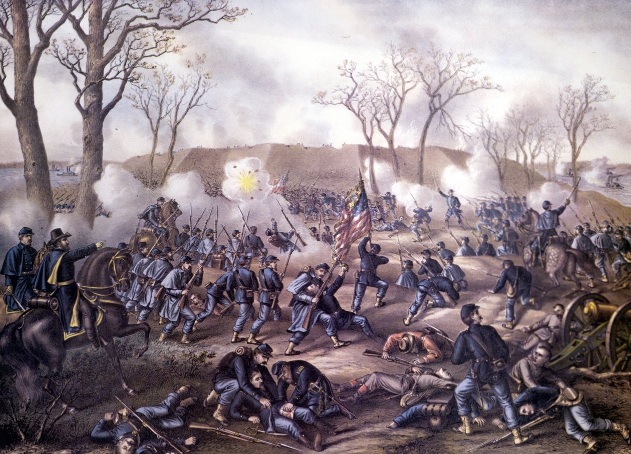 Amerikan İç Savaşı (1861 - 1865): İlk Donelson Kalesi Savaşı (Tennessee) 16 Şubat by Unknown artist