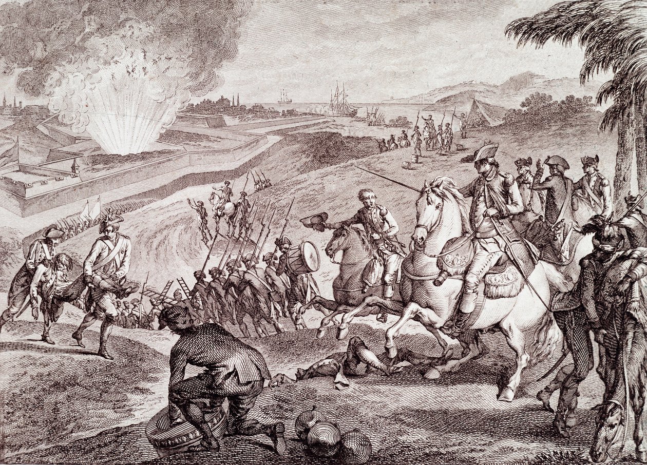 Amerikan Devrim Savaşı: Pensacola Kuşatması ve İspanyol ordusunun zaferi (19. yüzyıl gravürü) by Unknown artist