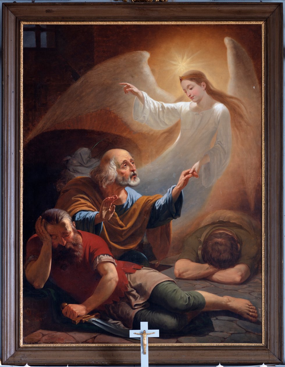 Bir melek, Aziz Petrus'u hapishaneden kurtarır, F. Devigne (?) by Unknown artist