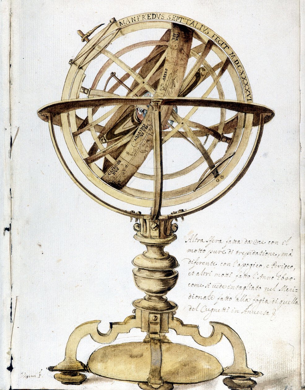 Silahlı küre. 17. yüzyıl gravürü. by Unknown artist