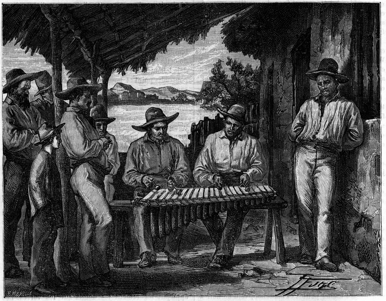 Meksikalı marimba orkestrası (ksilofon). by Unknown artist