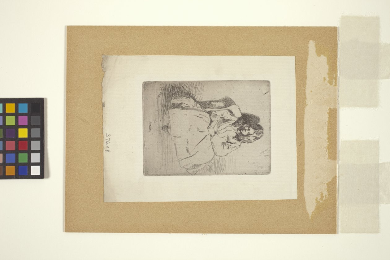 Annie, Oturmuş (gravür) by Unknown artist