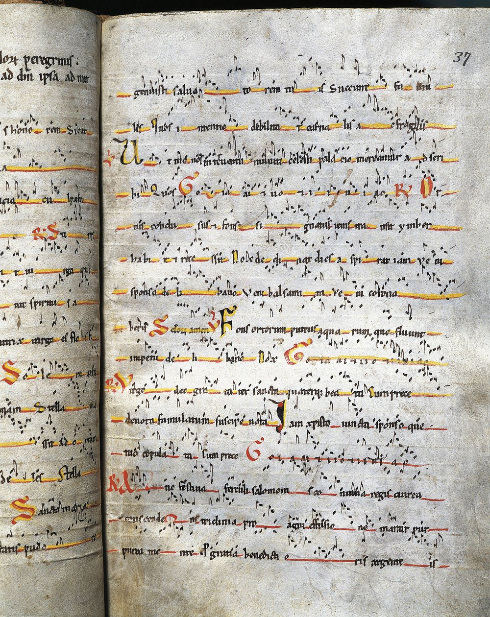 12. yüzyılın antiphonary sayfası. Barselona, Monistrol de Montserrat. Montserrat Manastırı by Unknown artist