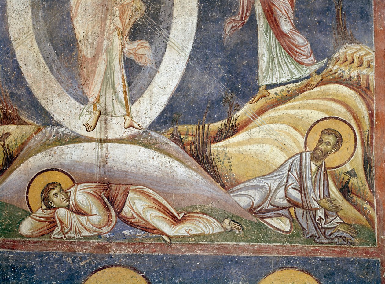 Apotres Jean ve Jacques Detay. Başkalaşım Fresk. 1164 Nerezi, St. Clement Kilisesi, Makedonya by Unknown artist
