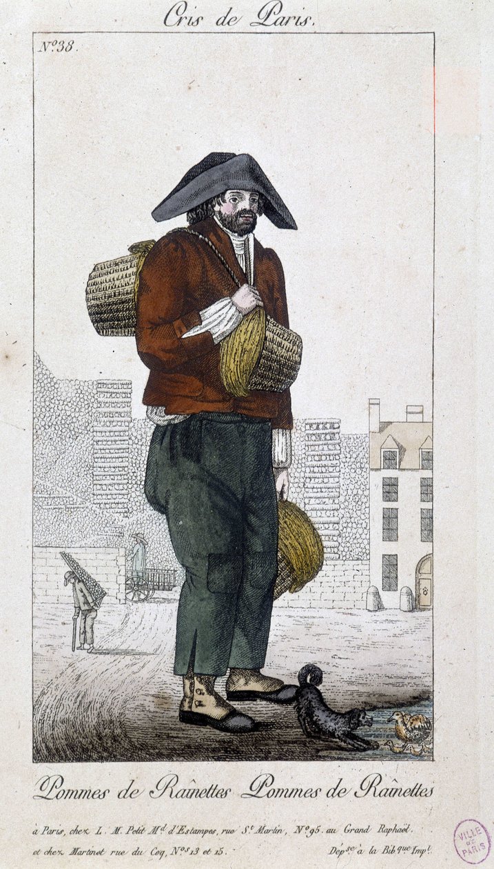 Apple tüccarı - “” Cris de Paris”” deb. 19. yüzyıl by Unknown artist
