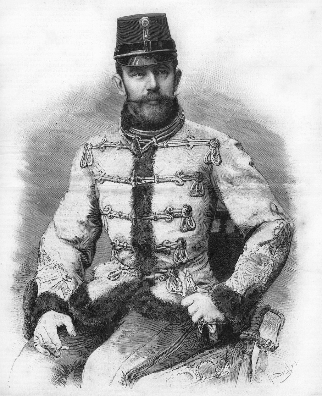 Habsburg Arşidükü Rudolf (1858-1889), Avusturya Veliaht Prensi. 1889 gravürü. by Unknown artist