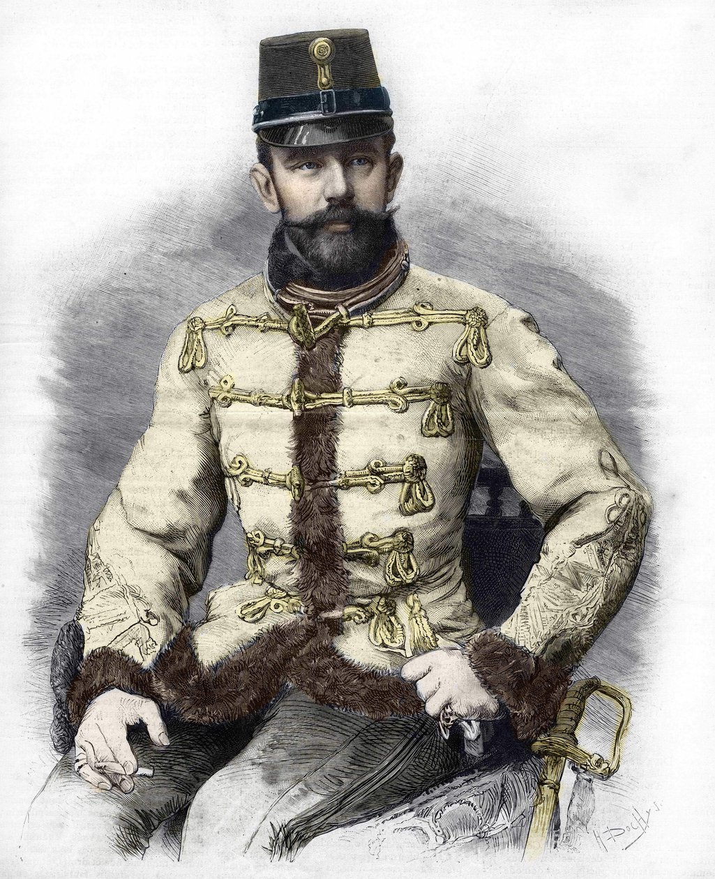 Habsburg Arşidükü Rudolf (1858-1889), Avusturya Veliaht Prensi. 1889 gravürü. by Unknown artist