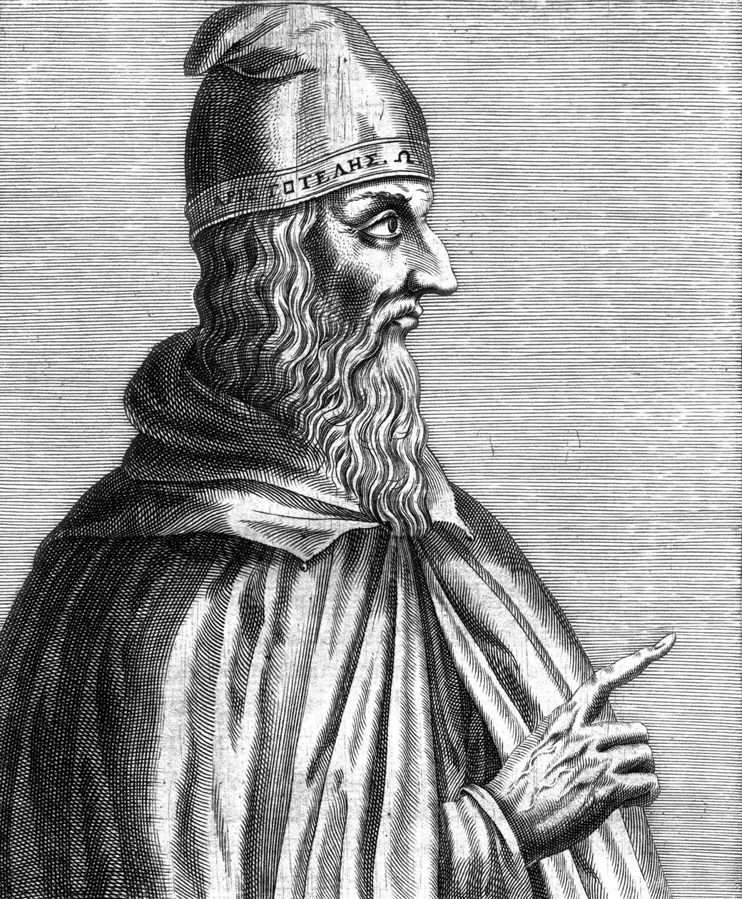 Aristoteles (MÖ 384-322) Yunan filozofu, Fransız gravürü by Unknown artist