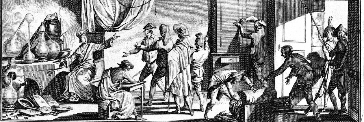 Lavoisier'in stüdyosunda tutuklanması. by Unknown artist