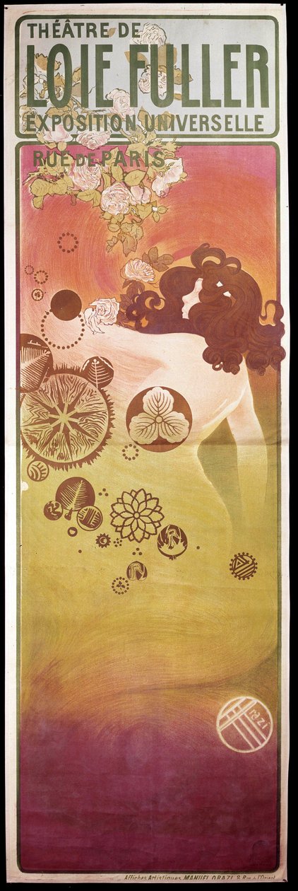 Art Nouveau: “Theatre de Loie Fuller” Evrensel Sergisi için poster. Loie Fuller (1862-1928), Amerikalı bir dansçıydı. Paris, Dekoratif Sanatlar by Unknown artist