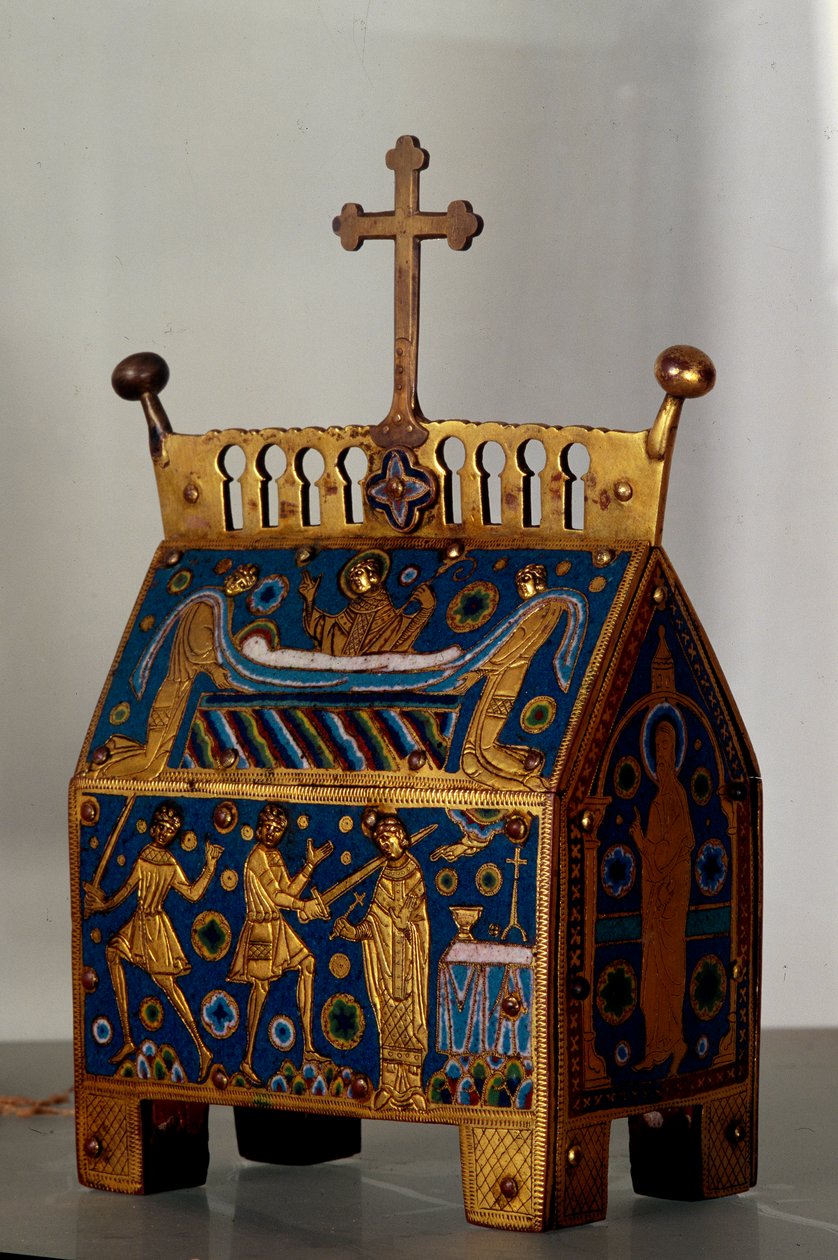 Sanat objesi: Canterbury başpiskoposu Saint Thomas Becket (1118-1170) tarafından emaye, altın ve bakırdan yapılmış kutsal emanet. 29/12/1170 tarihinde Cantorbery Katedrali
