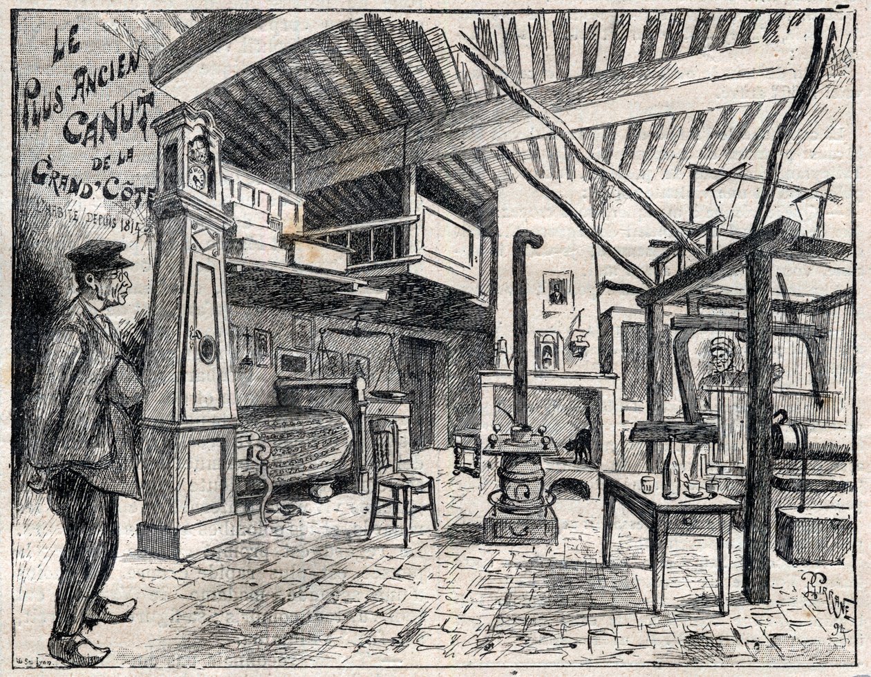 Atelier de Canut a Lyon - 1895 tarihli “Le Progres şanlı” gravürden bu yana Grand Cote