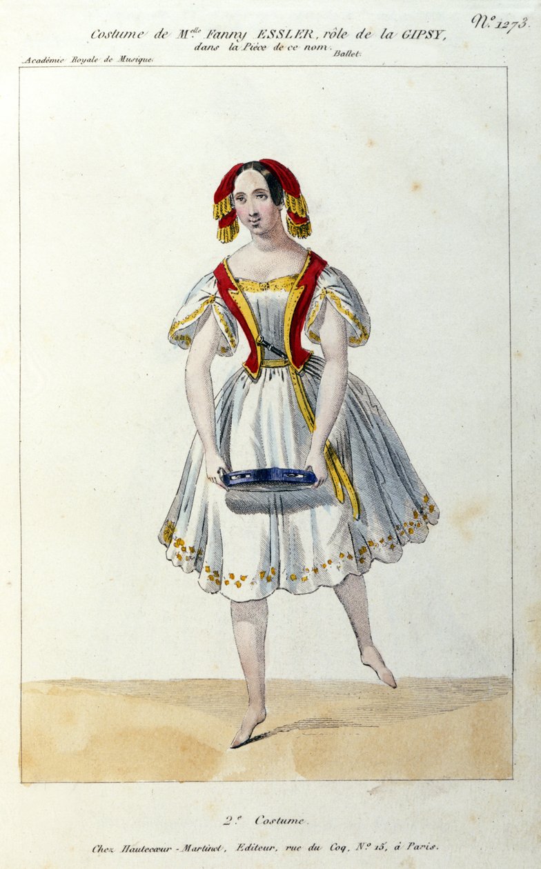 Avusturyalı dansçı Fanny Elssler (1810-1884) “La gipsy” balesinde 1839 19. yüzyıl baskısı by Unknown artist