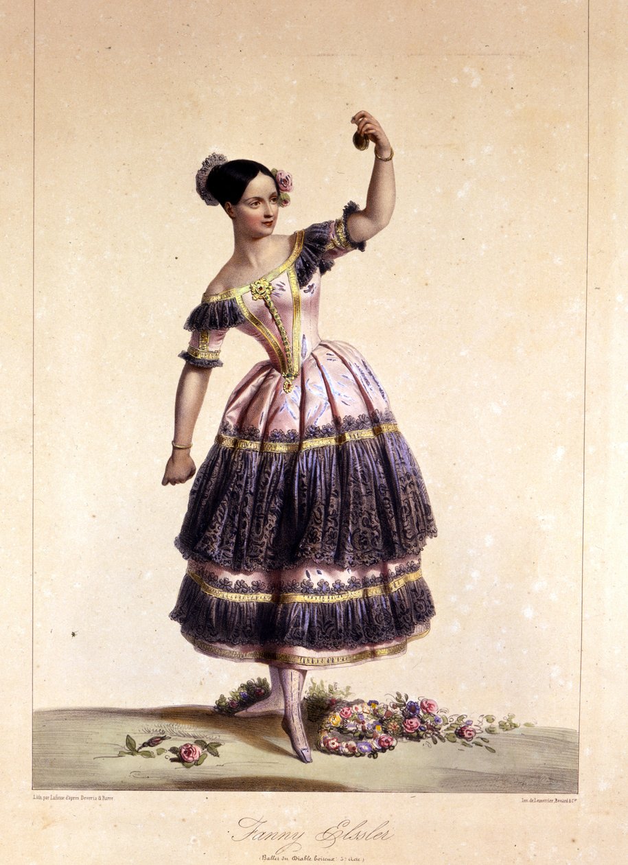Avusturyalı dansçı Fanny Elssler (1810-1884) “Topal Şeytan” balesinde 02/06/1836 19. yüzyıl baskı by Unknown artist