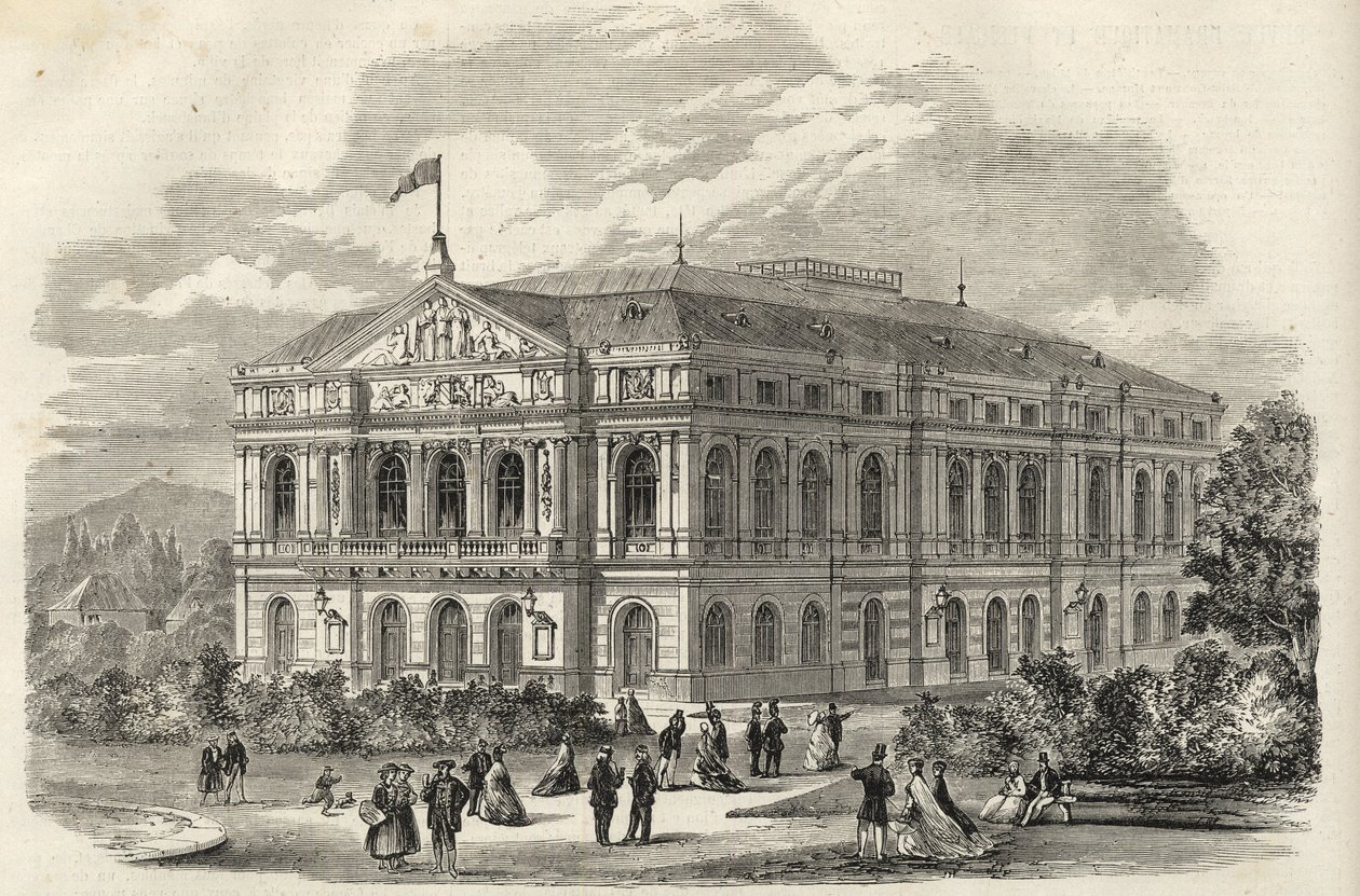 Baden Baden (Baden-Baden), Almanya - Baden Tiyatrosu - 1867 by Unknown artist