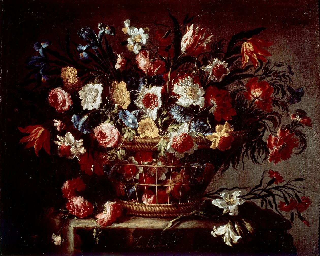 Çiçek Sepeti (tuval üzerine yağlı boya by Unknown artist